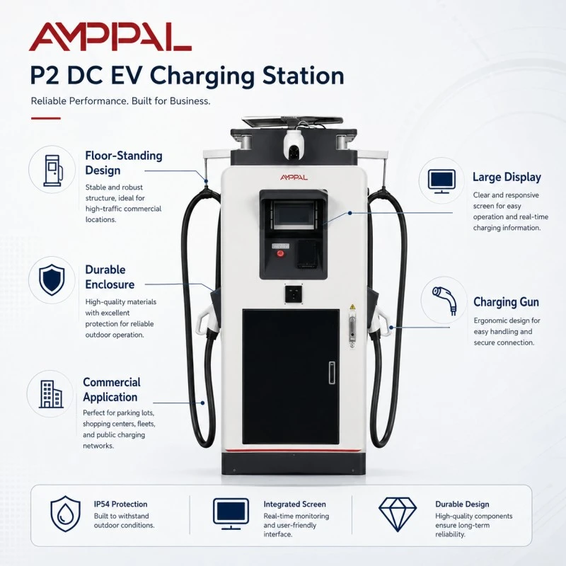 160kW Commercial DC Fast Charger with Digital Display for Highway Services